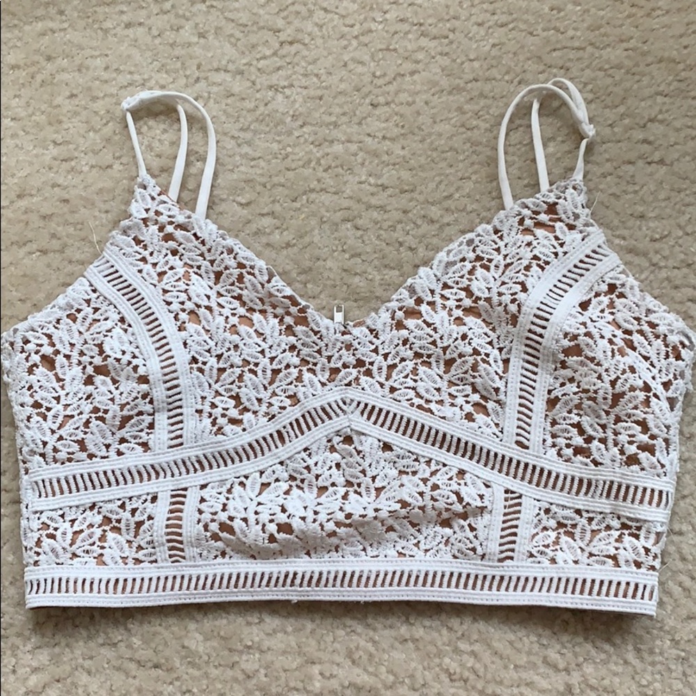 Lace Overlay Crop Top